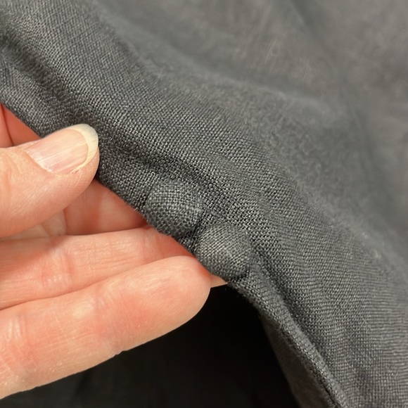 TURN BLACK Linen Boatneck Keyhole Sleeveless Minimalist Lagenlook Black Shift XL - Picture 14 of 16